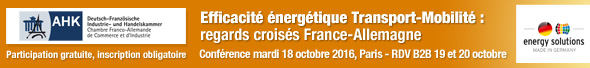 Efficacité énergétique Transport-Mobilité les 19 et 20 octobre à Paris